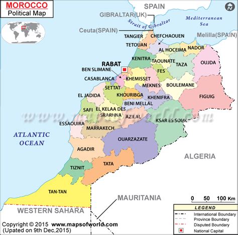 Political Map of Morocco .